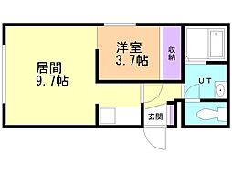 カーサコモド 1LDKの間取図画像