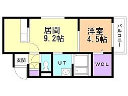 メゾンMT手稲本町 1LDKの間取図画像