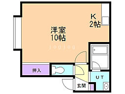 シャトーフレッシュセブン 1Kの間取図画像