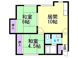 コーポ和 2LDKの間取図画像