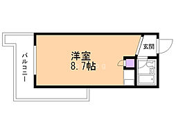 ドミニオン・山の手 ワンルームの間取図画像