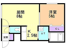 Replus2 1LDKの間取図画像