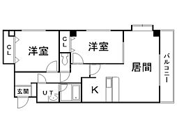 ミレニアム西野 2LDKの間取図画像