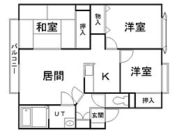 ロジュマンKA 3LDKの間取図画像