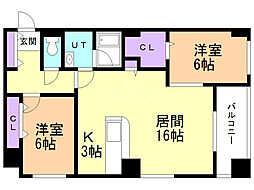 ブリーズ発寒 2LDKの間取図画像
