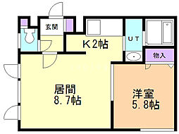ルミエールタカギ 1LDKの間取図画像