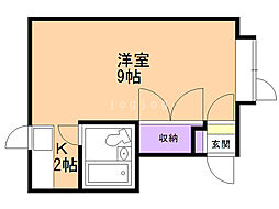 ウエストタウンマエダ 1Kの間取図画像