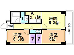 セーフティコート 2DKの間取図画像