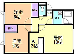 ドルチェ 2LDKの間取図画像