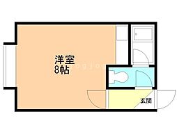 プレジデント9 ワンルームの間取図画像