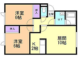 ドルチェ 2LDKの間取図画像