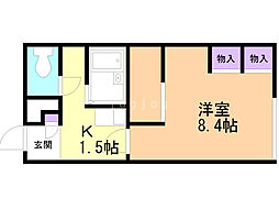 レオパレスコンフォート05 1Kの間取図画像