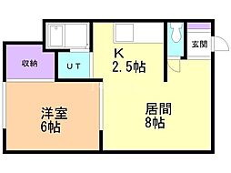 フォーサイト壱番館 1LDKの間取図画像