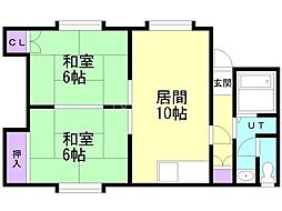 ピアコート宮の沢B 2LDKの間取図画像