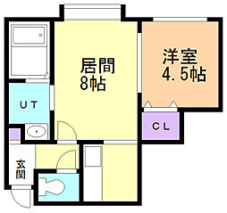 アヴァンティ二十四軒 1LDKの間取図画像