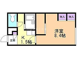 レオパレスナビ 1Kの間取図画像
