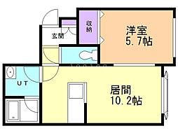 アオイハウス610 1LDKの間取図画像