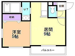 グランディール発寒南 1LDKの間取図画像