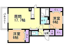 ウィステリア 2LDKの間取図画像