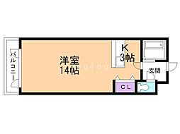 エクセルヴィラ 1Kの間取図画像