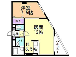 ブリーズ宮の沢2 1LDKの間取図画像