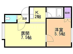 アルデ33 1LDKの間取図画像