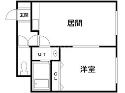 ウエストコート22 1LDKの間取図画像