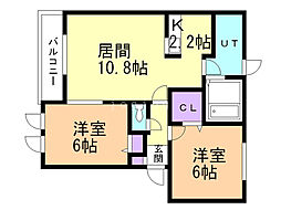 レジデンス琴似A 2LDKの間取図画像