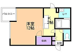 ウエストウエーヴ 1Kの間取図画像