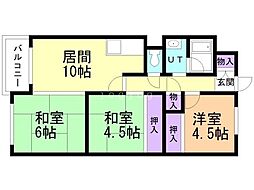 メゾン・ド・西野 3LDKの間取図画像
