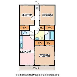 リッツガーデン 3LDKの間取図画像