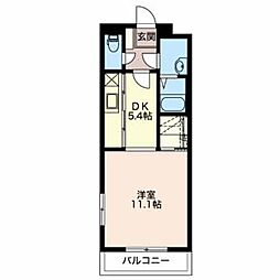 ベレオ・モンテーヌ 1Kの間取図画像