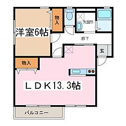 クロワールつのだ 1LDKの間取図画像