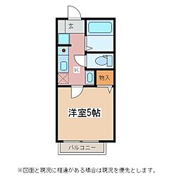 ミユキハウス 1Kの間取図画像