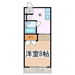 メゾン花岡 1Kの間取図画像