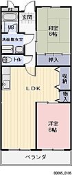 アンソレイエA 2LDKの間取図画像