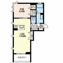 カーサデソラーナ 1LDKの間取図画像