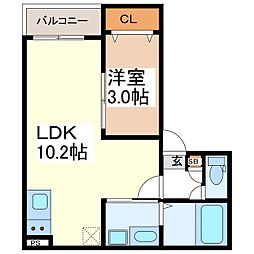 Jack yokota II 1LDKの間取図画像