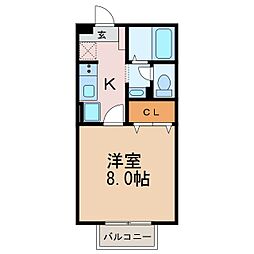 サニーコートタナカ 1Kの間取図画像