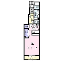ヴァンヴェール1 1Kの間取図画像