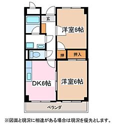 フォレストパーク内川 2DKの間取図画像