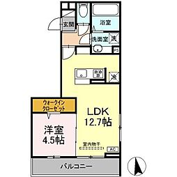 GRAND D-ROOM大手 1LDKの間取図画像