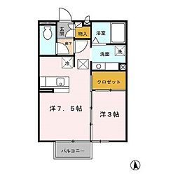 シャルム今井 1LDKの間取図画像