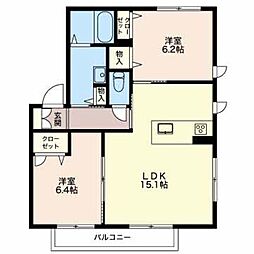 マストタウンガーデンズD 2LDKの間取図画像