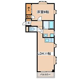 マイパレス征矢野 1LDKの間取図画像
