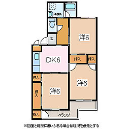 城山マンション 3DKの間取図画像