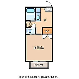 コーポちえ 2階1Kの間取り