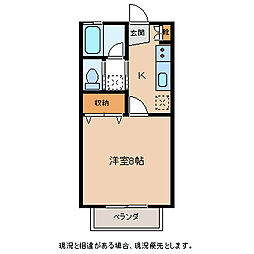 清寿屋カントリーハウス 2階1Kの間取り