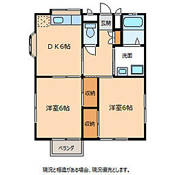 コーポあらい 1階2DKの間取り