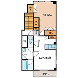 JR飯田線 飯田駅 徒歩2分の賃貸アパート 4階1LDKの間取り